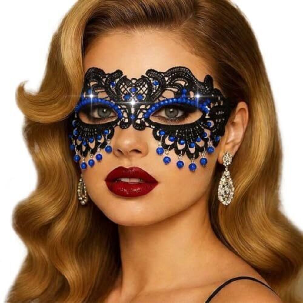8546 Black Masquerade Mask Luxury Lace Masks Prom Ball Face Mask Halloween